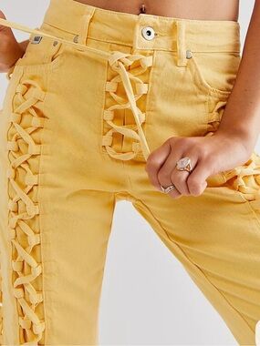 Free People The Ragged Priest Mellow Dad Festival Laced Up Jeans